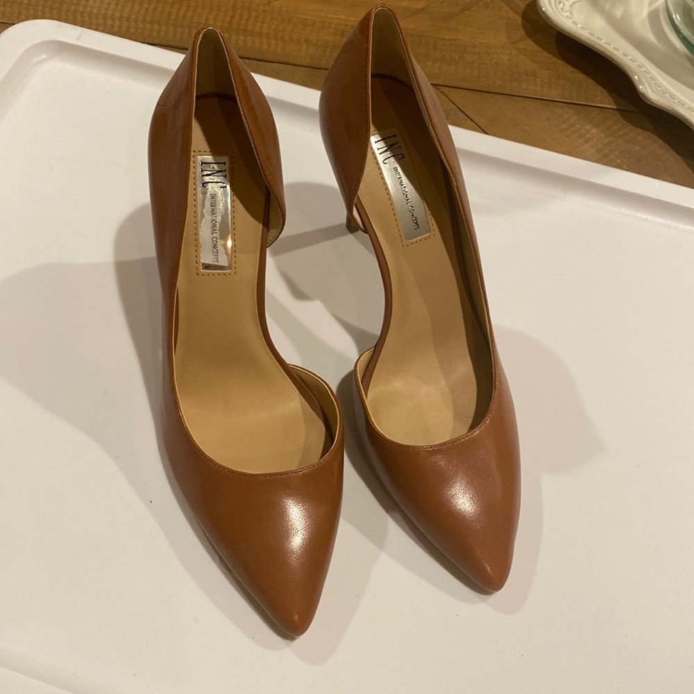 INC brown stilettos